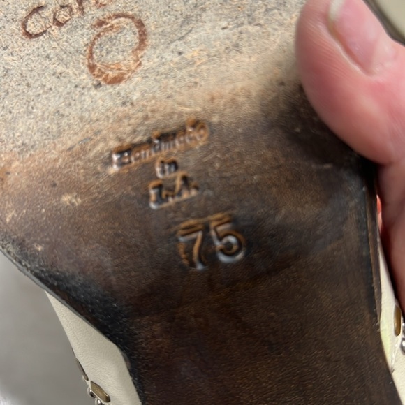 Calleen Cordero Cream Leather Embellished Ankle Western Inspired Bootie 7.5 - Picture 12 of 12